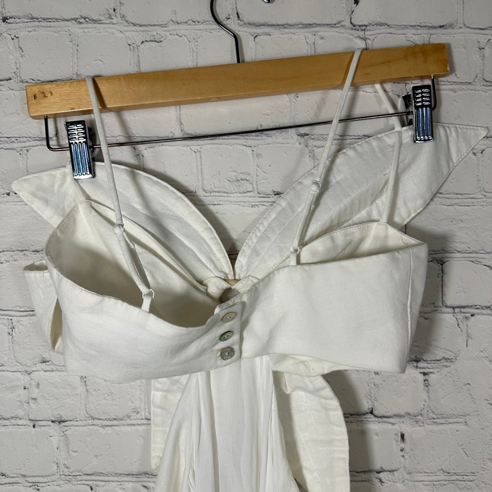 FARM Rio Off-White Flower Maxi Dress Cutout Tiered 309145 XXS New - Picture 6 of 15